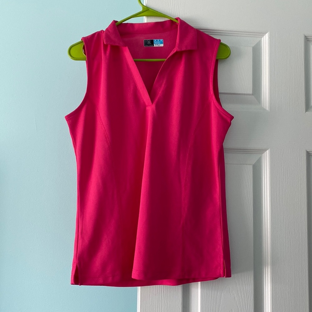 PGA Tour Women's Hot Pink Sleeveless Polo Tank